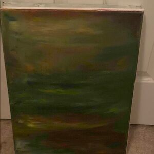 Abstract Green and Brown Canvas Art